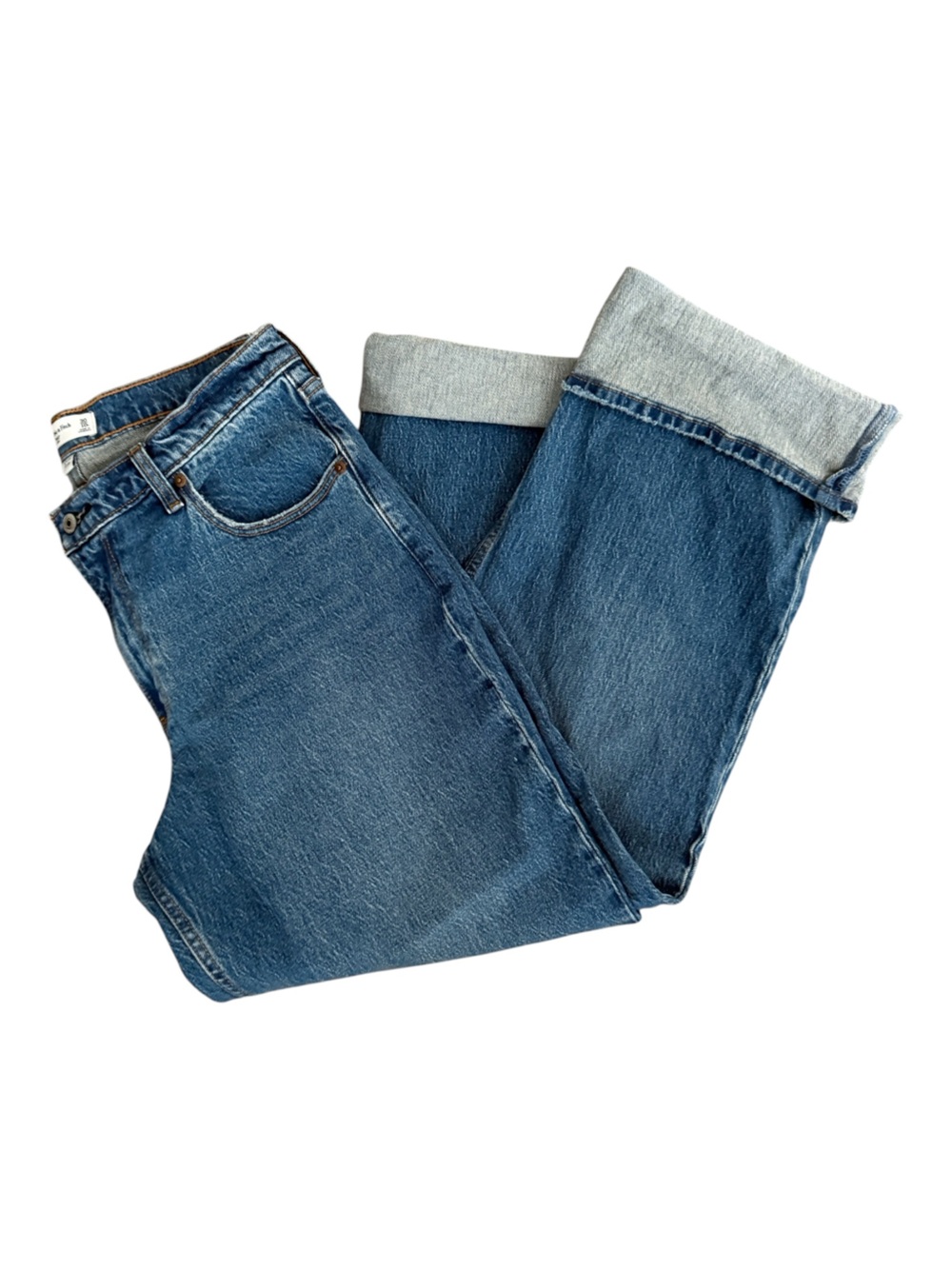 A&F Women’s Baggy Low Rise Medium Wash Blue Wide Leg Classic Jeans Size 30 Sz 10 - Picture 9 of 15